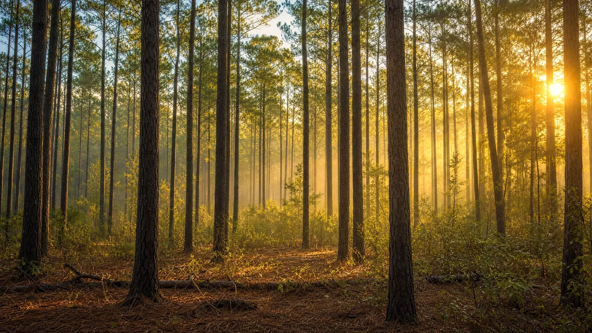 Pine forest canopy